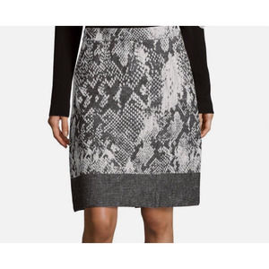 Hugo Boss Vaneki Dark Gray Snake Print Skirt Sz 2 B-LB